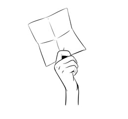 hand holding note digital illustration drawing isolated