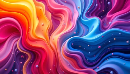 Obraz premium This is a digital illustration featuring vibrant, swirling colors that evoke a sense of motion and energy