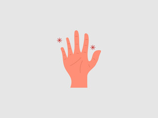 A stylized illustration of a human hand