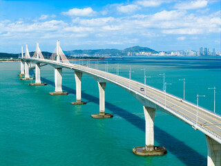 Aerial view of Kinmen Bridge  in Taiwan
