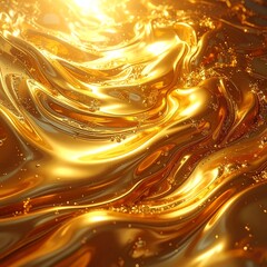 Golden liquid flowing