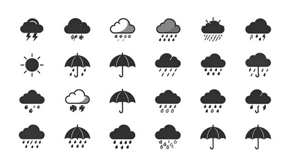 Weather Icons Set for Graphic Design.