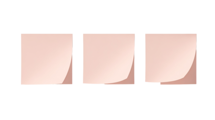 Three light peach-colored squares, framed by a black border, with slightly different shading/texture