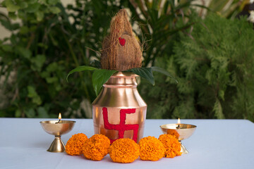 Ghatasthapana, the first day of Dashain in Nepal, where barley seeds are planted in sacred soil to...