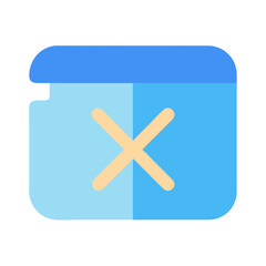 Obraz premium Blue calendar icon with cancel sign on dark background