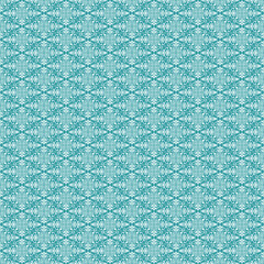 Farblic seamless pattern with blue flowers