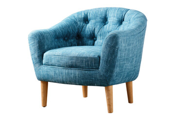 Light teal armchair with button tufting