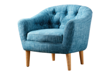 Light teal armchair with button tufting