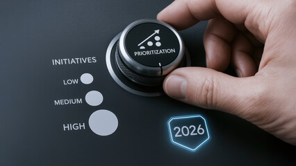 Business goal 2026 prioritization initiative strategy planning decision high priority knob hand selecting initiatives with focused goal for 2026