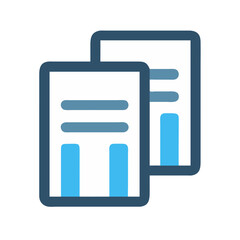 Two documents with bar graph indicators overlapping each other