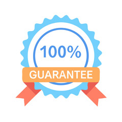 One hundred percent guarantee badge design for business promotion