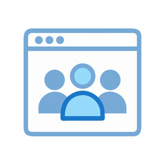 Social network page symbol, minimalist design in light blue tones