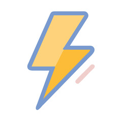 Modern flat design of a vibrant lightning bolt icon