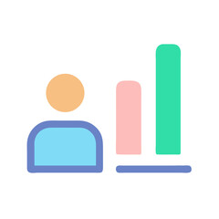 User data analysis graph showing progress and user profile