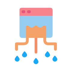Leaking device with multiple water drops icon design