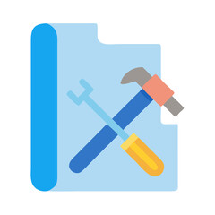 Vector file icon with crossed wrench and hammer tools