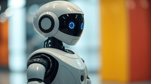 Futuristic Robot with Modern Interior.