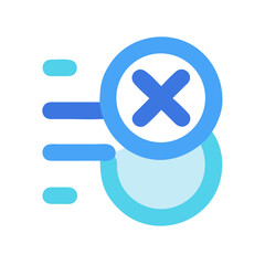 Modern flat style cancel or delete icon concept