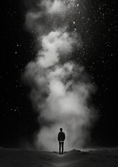 Galaxy photography silhouette monochrome.