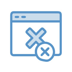 Obraz premium Web page showing error message with close button symbol