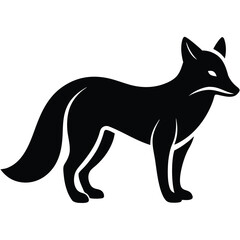 arctic fox silhouette vector icon