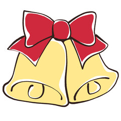 リボンのついたベルのイラスト