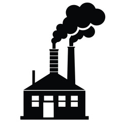 chimney smoke silhouette vector icon