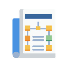 Obraz premium Flowchart documentation flat graphic illustration on black background