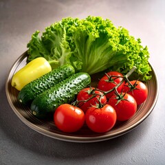 Fresh Vegetables on a Plate.