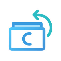 Obraz premium Rotating credit card icon symbolizing cashback or refund process