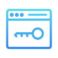 Website with key icon security access login concept