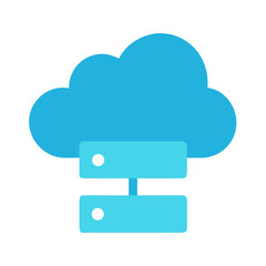 Cloud server icon showing technology and data storage service