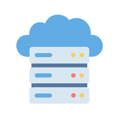 Cloud server data storage solutions network concept illustration