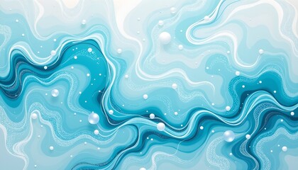 An oceanic abstract design featuring swirling patterns in blue tones with lighter accents.