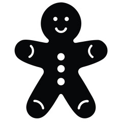 gingerbread cookie silhouette vector icon