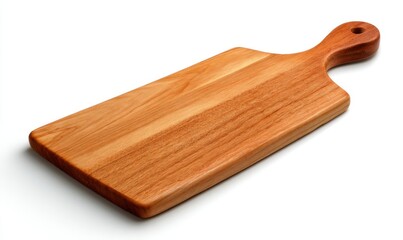 Empty Wooden Cutting Board with Handle on for Kitchen Use