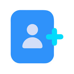 Obraz premium Adding new user flat design icon on black backdrop