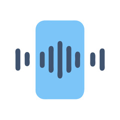 Stylized light blue audio spectrum icon on black background