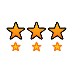 Five stars rating system on black background illustration