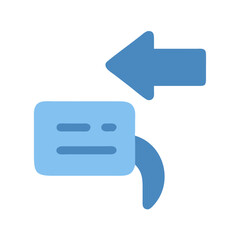 Incoming message or reply notification icon in flat design