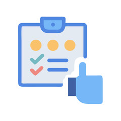 Checklist with thumb up icon, task management concept image