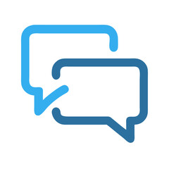 Naklejka premium Communication bubbles in blue tones, graphic design for dialogue