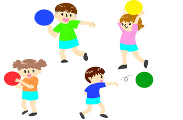 ボール投げをする子ども達