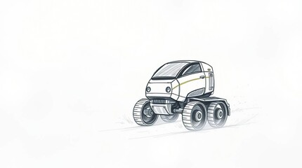 Futuristic vehicle snow drive.