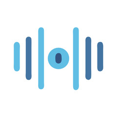 Abstract sound wave icon in gradient blue tones