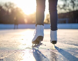 アイススケートを楽しむ女性