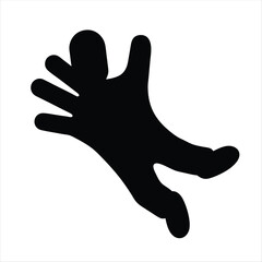 Obraz premium Abstract Human Silhouette in Black on White Background Illustration Graphic Art