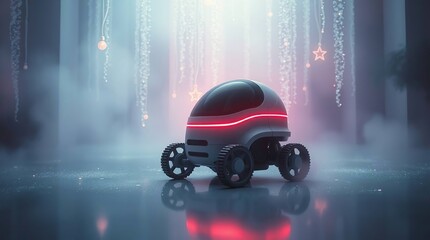 Futuristic Vehicle with Enchanting Forest.