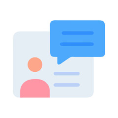 Simple icon of profile with message bubble illustration
