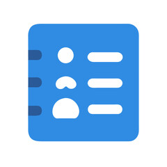 Flat Design Icon of Contact Book with Abstract Details